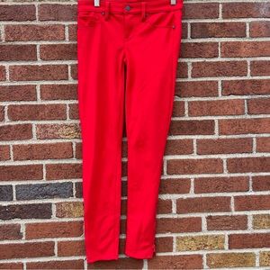 Genetic Denim " The James" Womens Skinny Jegging Pants Red Zipped Ankle Size 26